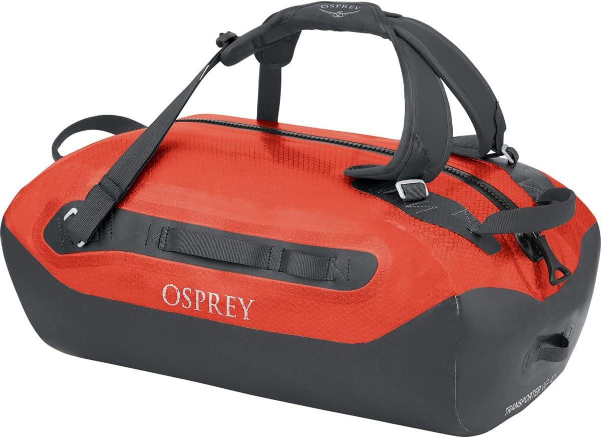 imageOsprey Transporter Waterproof 100L Duffel Bag Tunnel Vision GreyMars Orange