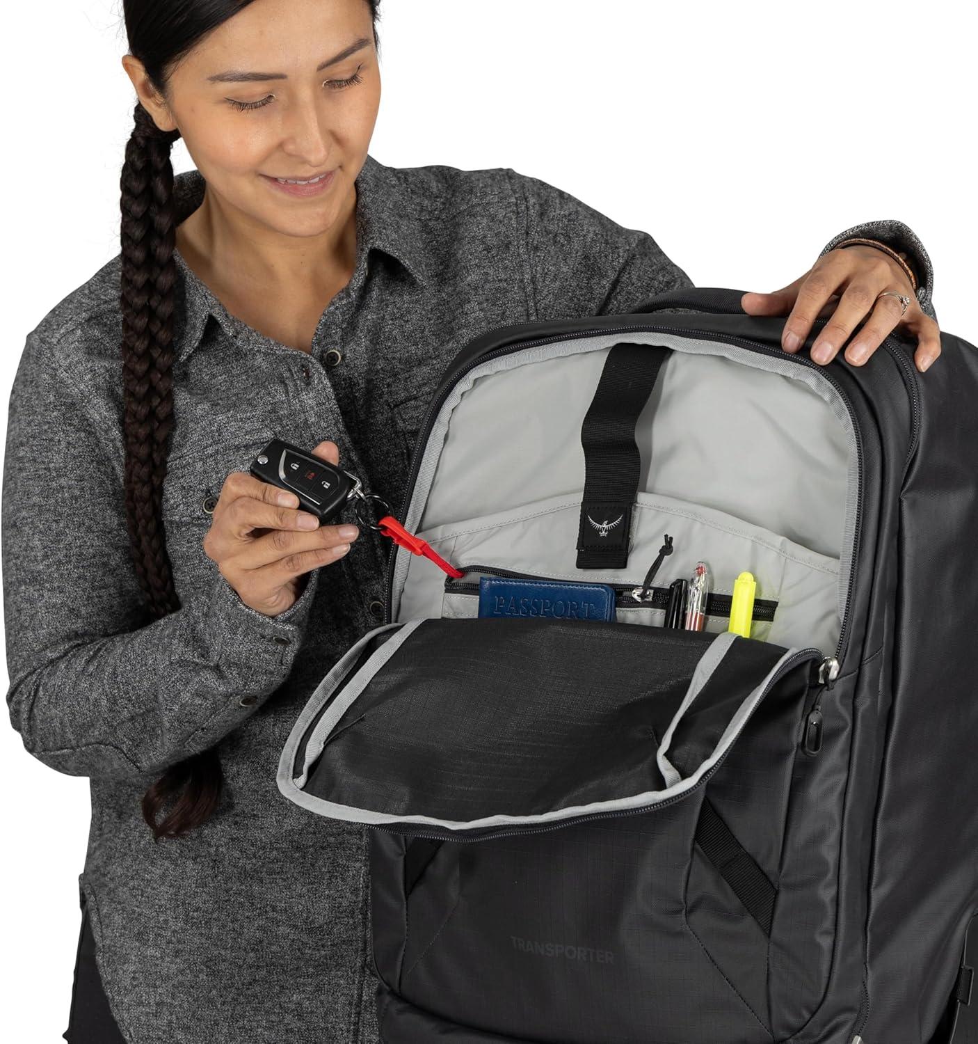 imageOsprey Transporter Wheeled CarryOn Blue FlameNocturnal BlueRaven Black