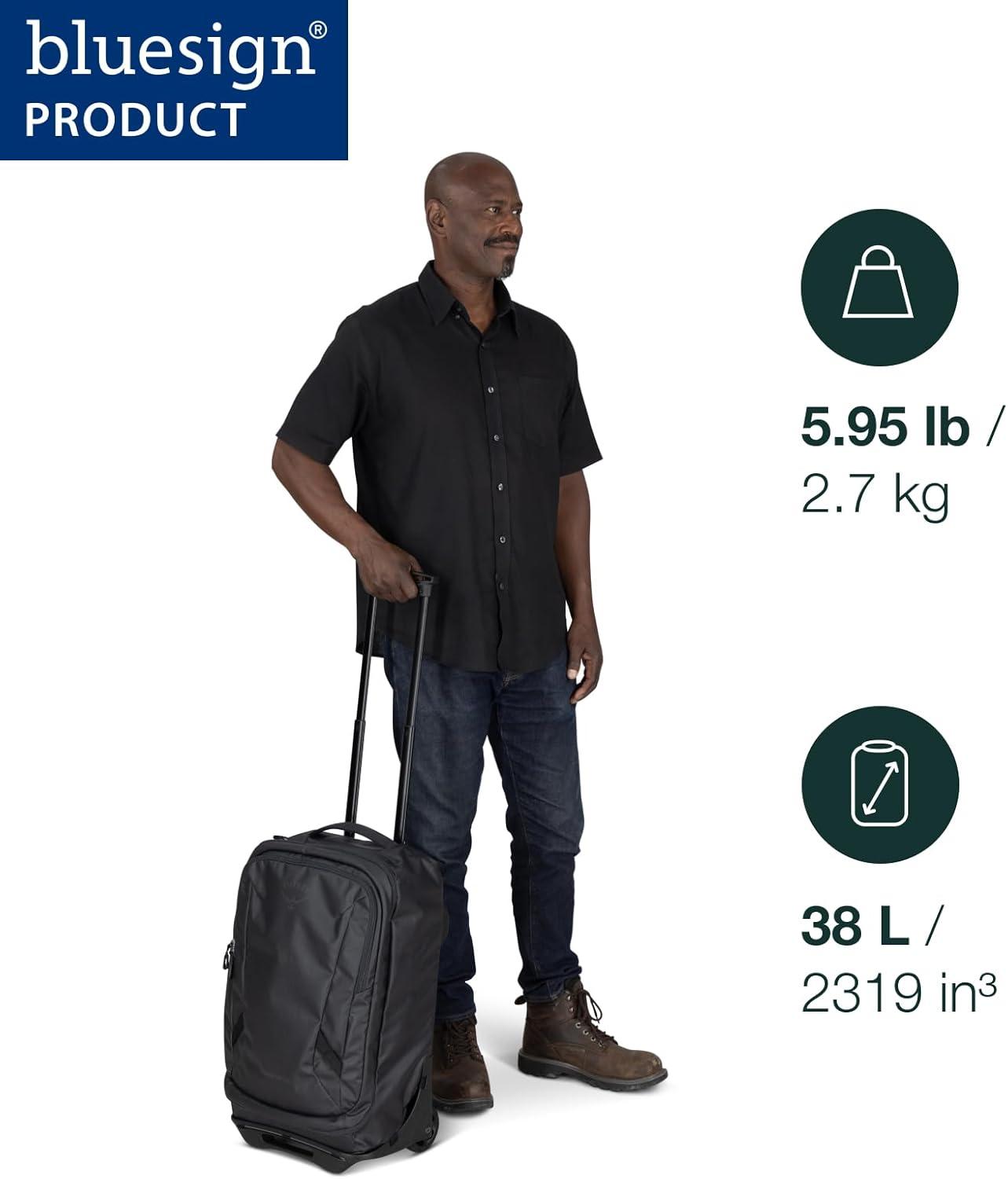 imageOsprey Transporter Wheeled CarryOn Blue FlameNocturnal BlueRaven Black