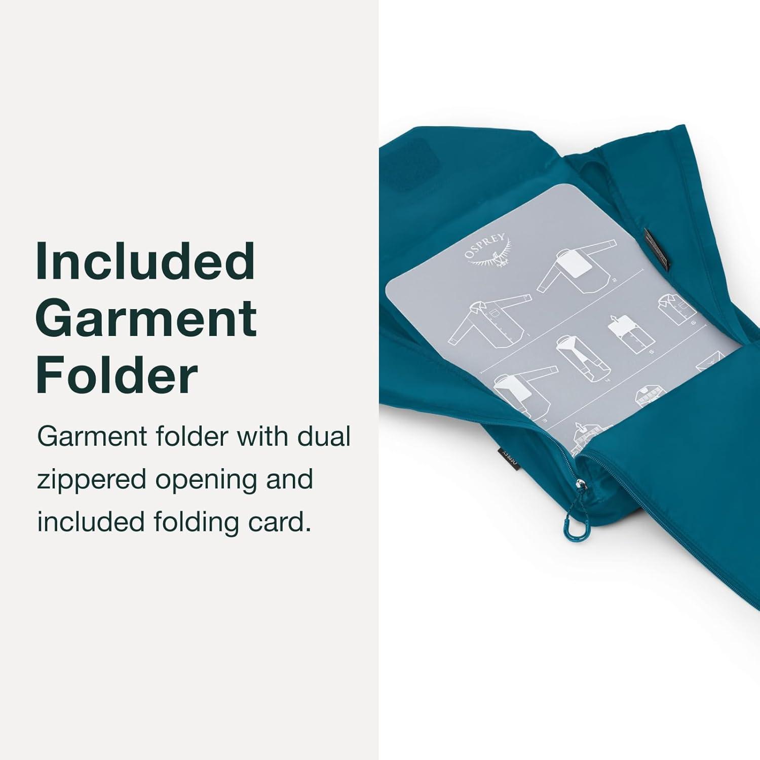 imageOsprey Ultralight Travel Starter Set Includes Small ampamp Medium Packing Cube and Garment Folder Waterfront BlueBlack