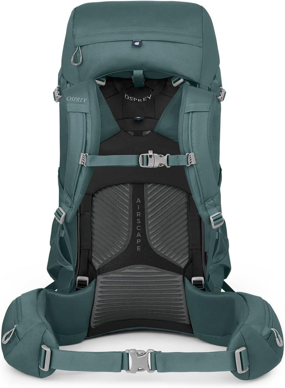 imageOsprey Viva 65L Womens Backpacking Backpack Tunnel Vision Grey Extended FitSucculent Green