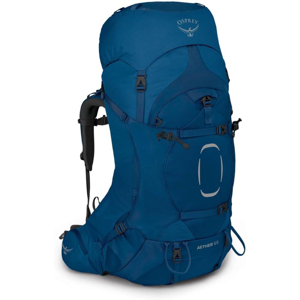 imageOsprey Aether 65L Mens Backpacking Backpack Deep Acorn Red LXLDeep Water Blue