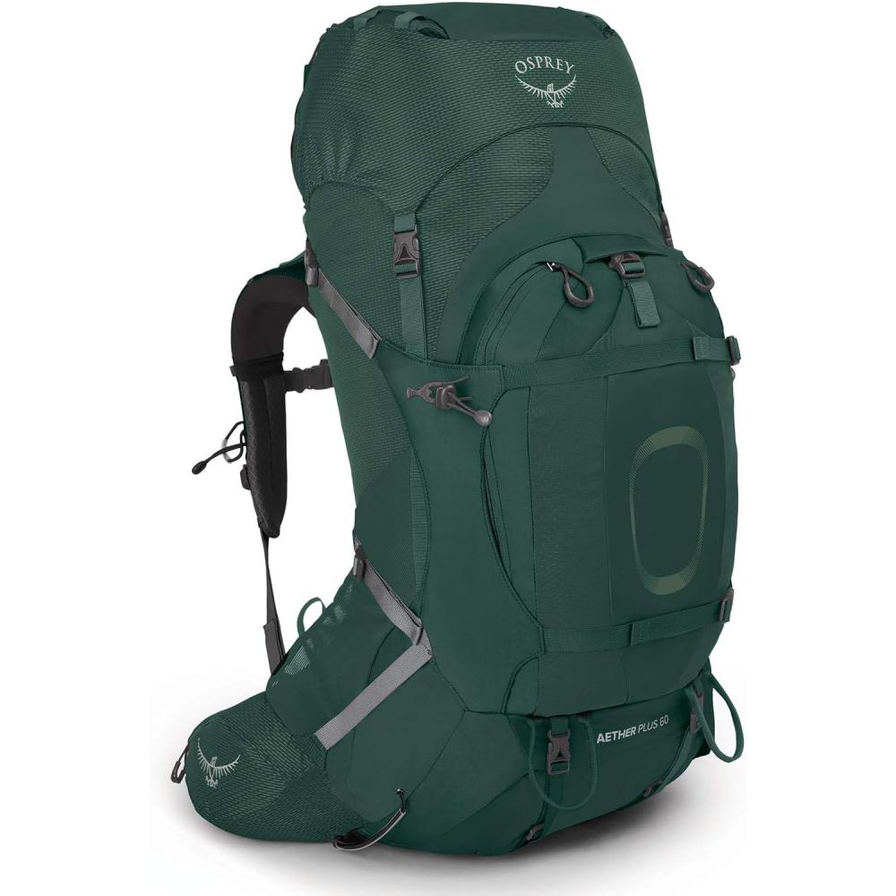 imageOsprey Aether Plus 60L Mens Backpacking Backpack Axo Green LXLAxo Green