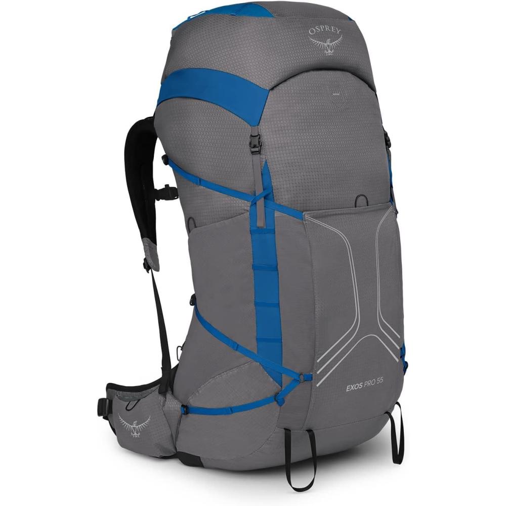 imageOsprey Exos Pro 55L Mens Backpacking Backpack Dale GreyAgam Blue LXLLarge XLarge