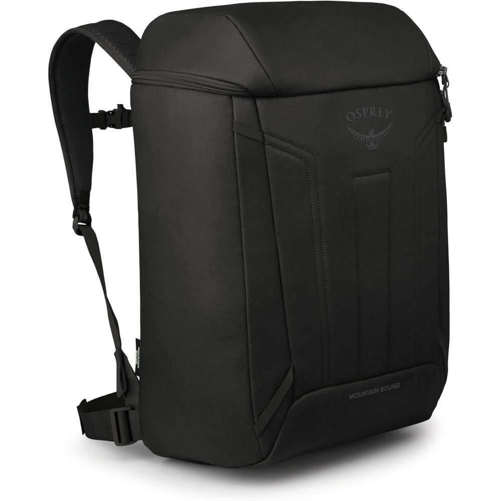 imageOsprey Mountain Bound Ski ampamp Snowboard Boot Bag Backpack with AirScape Technology and Padded Structure Premium Winter Luggage with Shoe Changing Mat Black