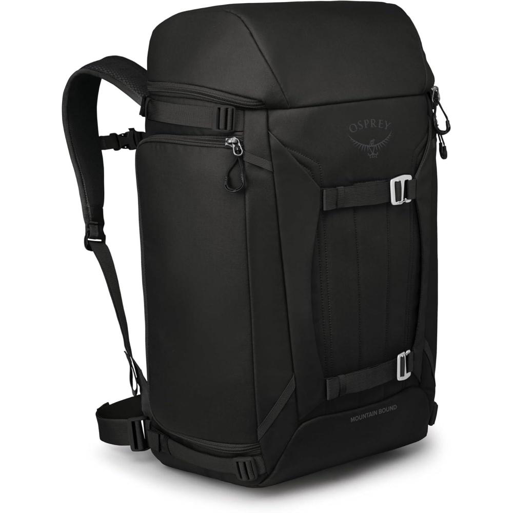 imageOsprey Mountain Bound Ski ampamp Snowboard Boot Bag Plus  Boot Backpack with Vertical Snowboard Carry and AFrame Ski Carry  Premium Winter Luggage with Shoe Mat and AirScape Technology Black