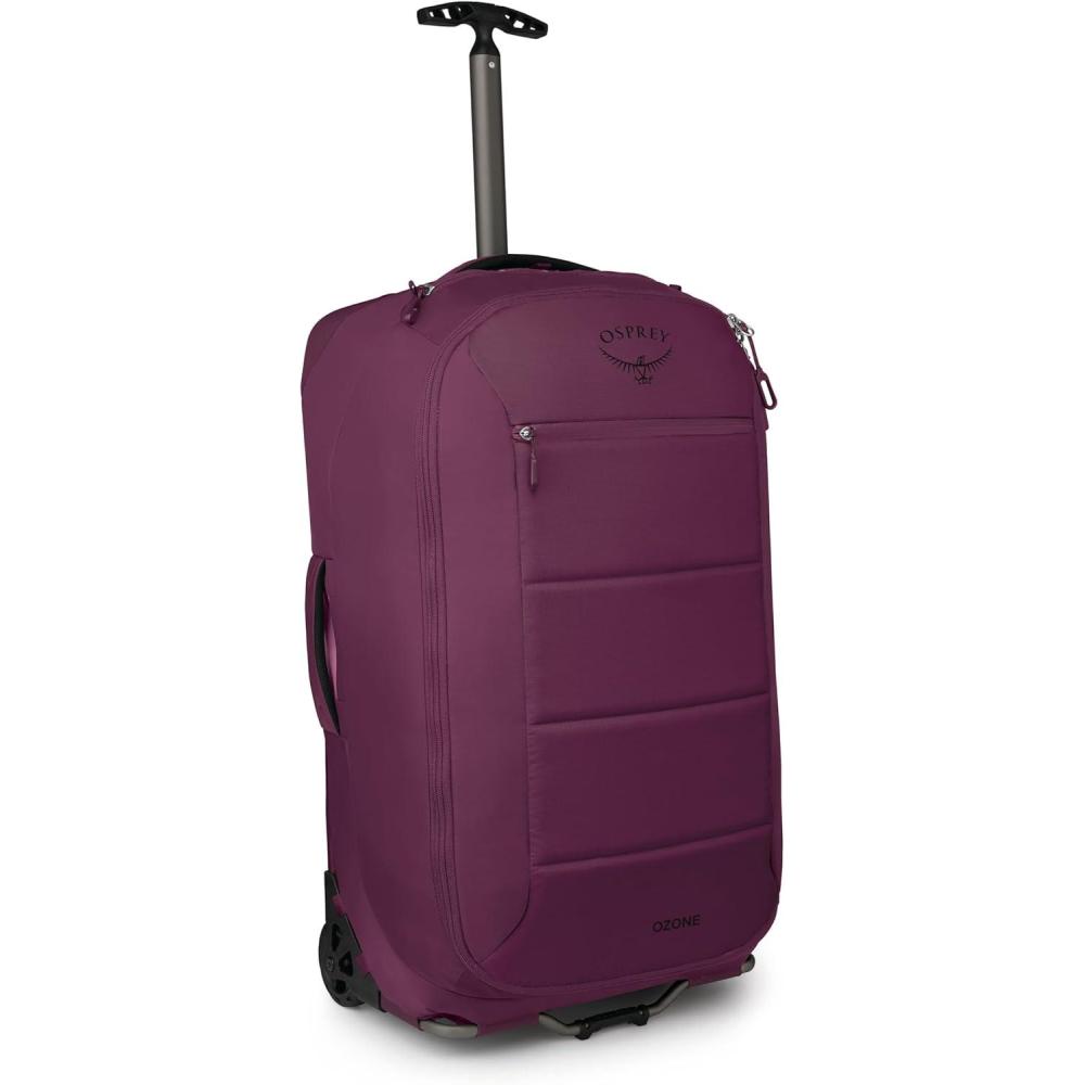 imageOsprey Ozone 2Wheel 80L27 Checked Luggage Lightweight Rolling Bag with High Clearance Wheels Travel Suitcase with Mesh Organization Trolley Handle and AddaBag Strap Moody BurgundyMoody Burgundy