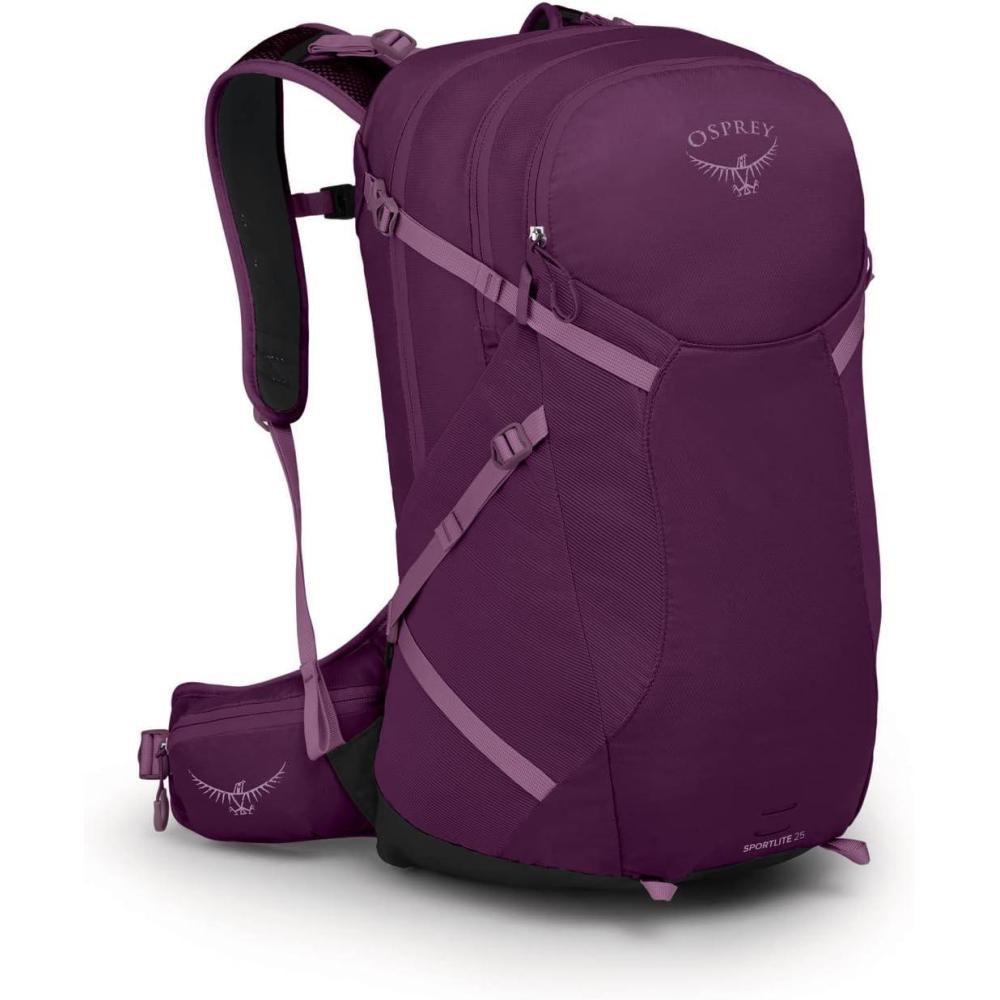 imageOsprey Sportlite 25L Lightweight Hiking Backpack for Men and Women Dark Charcoal Grey MLAubergine Purple