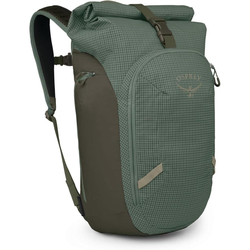 imageOsprey Transporter Roll Top Commuter Backpack Raven BlackPine LeafEarl Grey