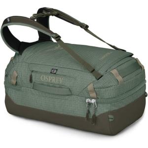 Osprey Transporter Durable Squffel Bag – Water Resistant Square Split Travel Duffel Backpack(Pine Leaf Green)