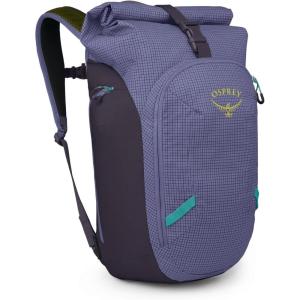 Osprey Transporter Roll Top Commuter Backpack, Raven Black(Euphoria Purple/Purple Ink)