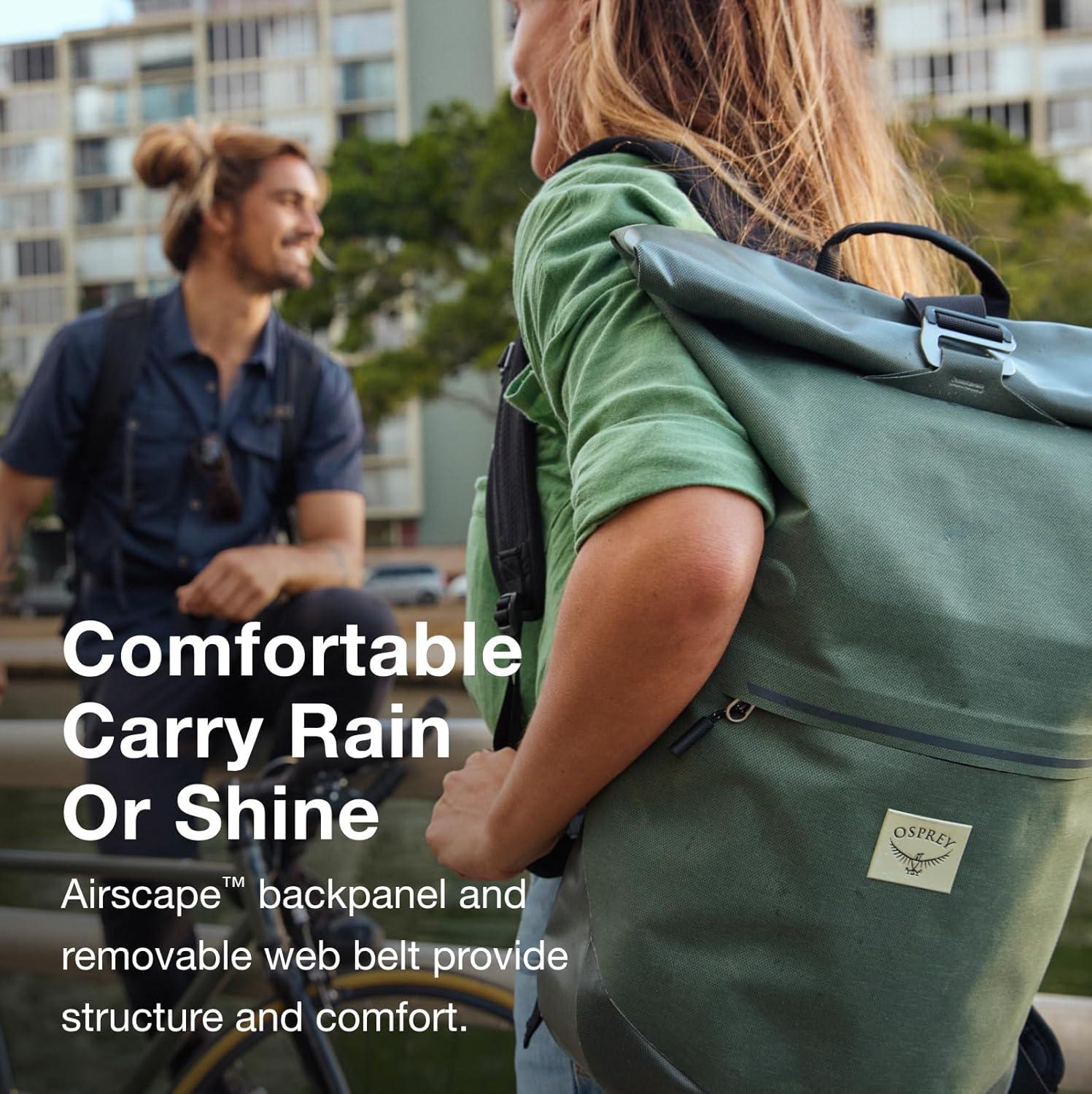 imageOsprey Arcane Roll Top 18L Waterproof Laptop Backpack Acorn RedPine Leaf Green