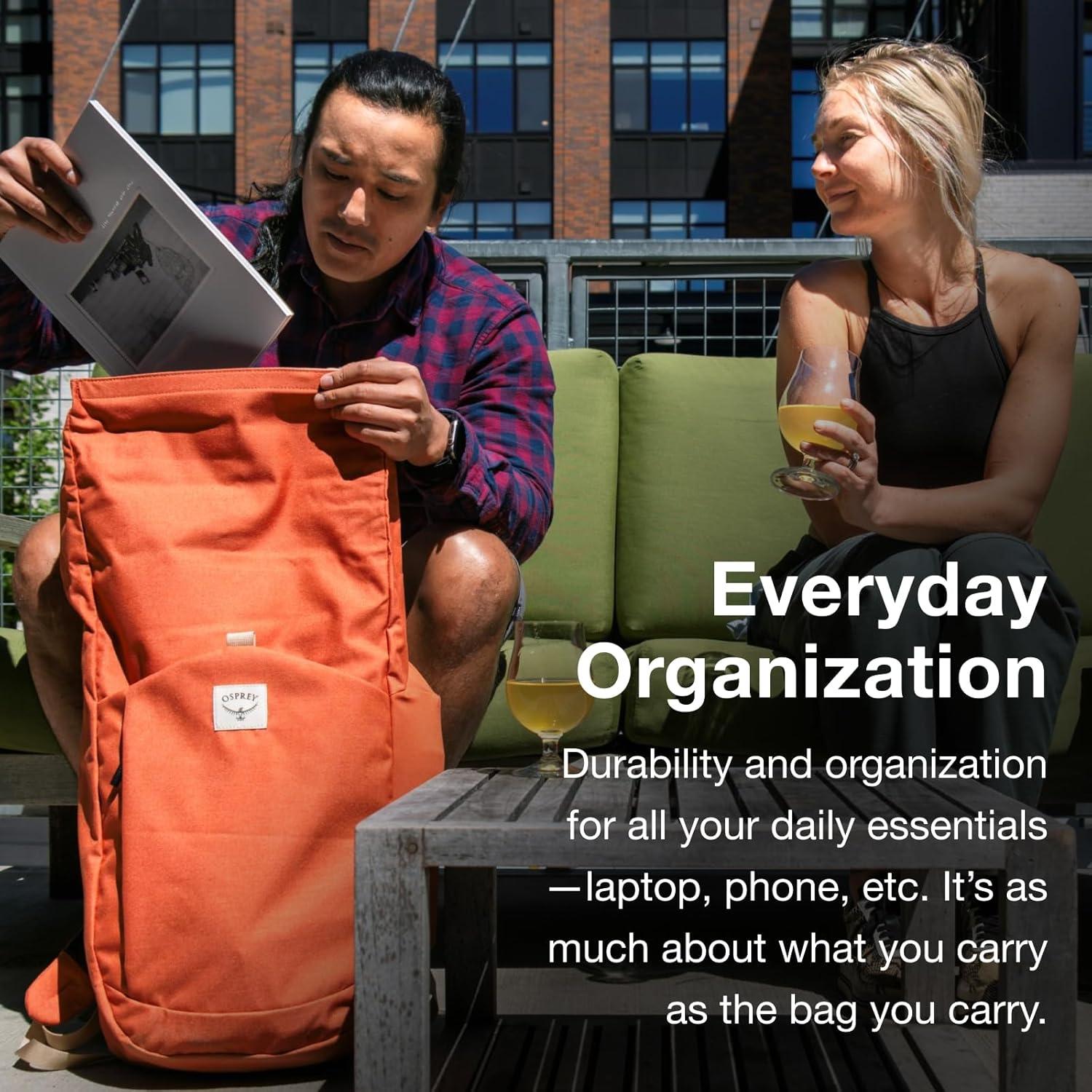 imageOsprey Arcane Roll Top Commuter Backpack Porcelain Orange HeatherBlack