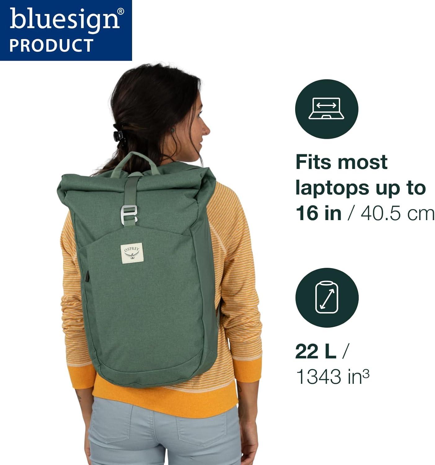 imageOsprey Arcane Roll Top Commuter Backpack Porcelain Orange HeatherBlack Black