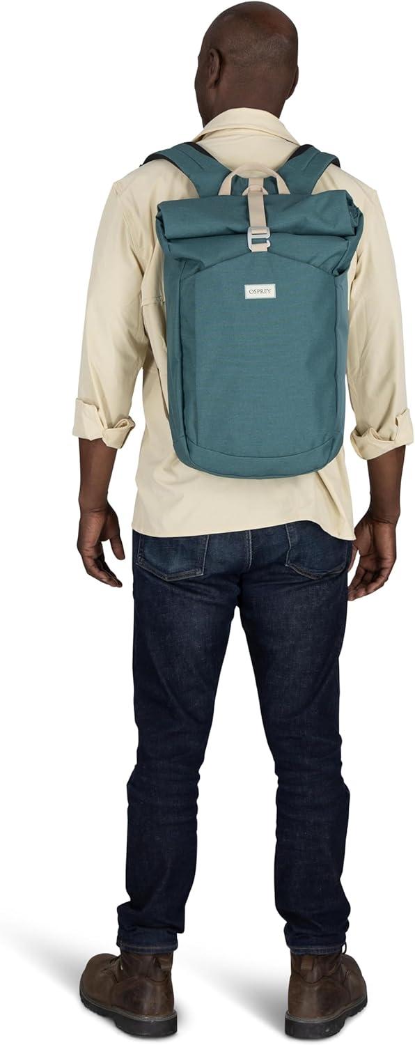 imageOsprey Arcane Roll Top Commuter Backpack Porcelain Orange HeatherBlack Black