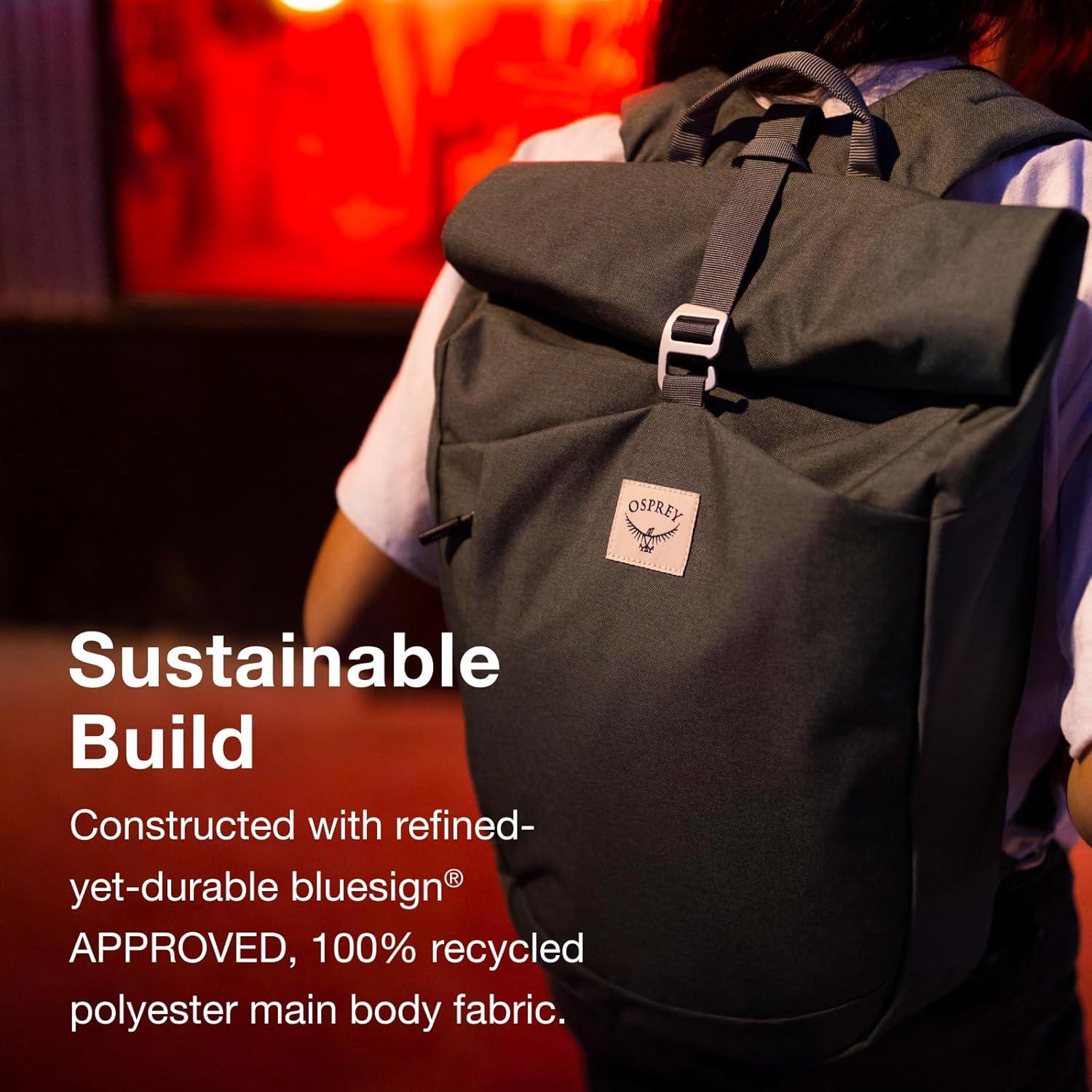 imageOsprey Arcane Roll Top Commuter Backpack Porcelain Orange HeatherBlack Black