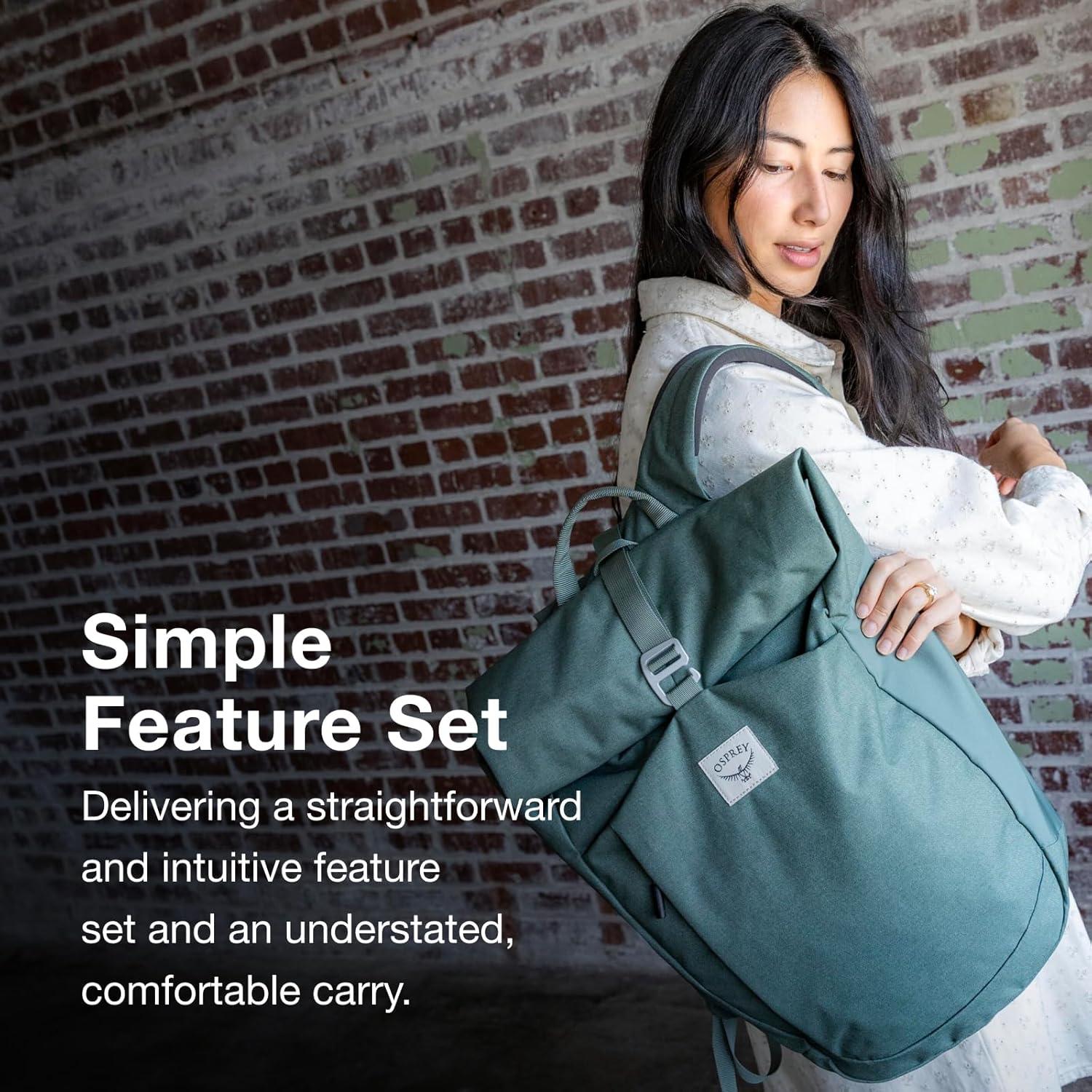 imageOsprey Arcane Roll Top Commuter Backpack Porcelain Orange HeatherBlack Black