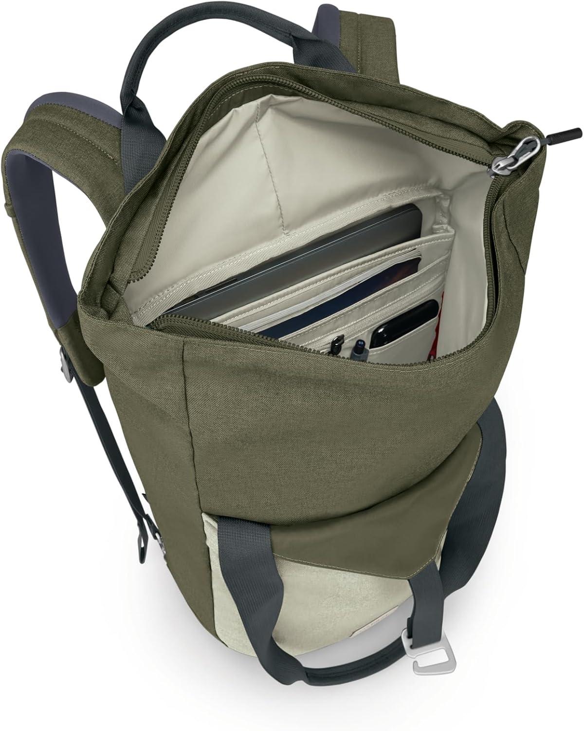 imageOsprey Arcane Zip Top Tote Backpack Earl GreySandy Grey Heather