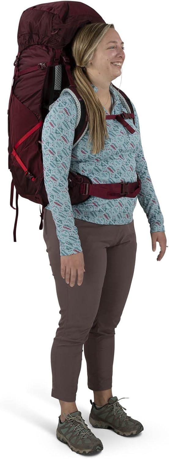 imageOsprey Aura AG LT 65L Womens Backpacking Backpack KoseretDarjeeling Spring Green WXSSAntidote Purple