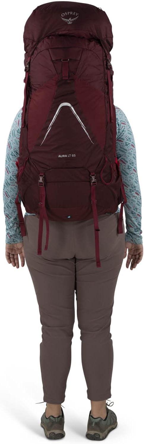imageOsprey Aura AG LT 65L Womens Backpacking Backpack KoseretDarjeeling Spring Green WXSSAntidote Purple