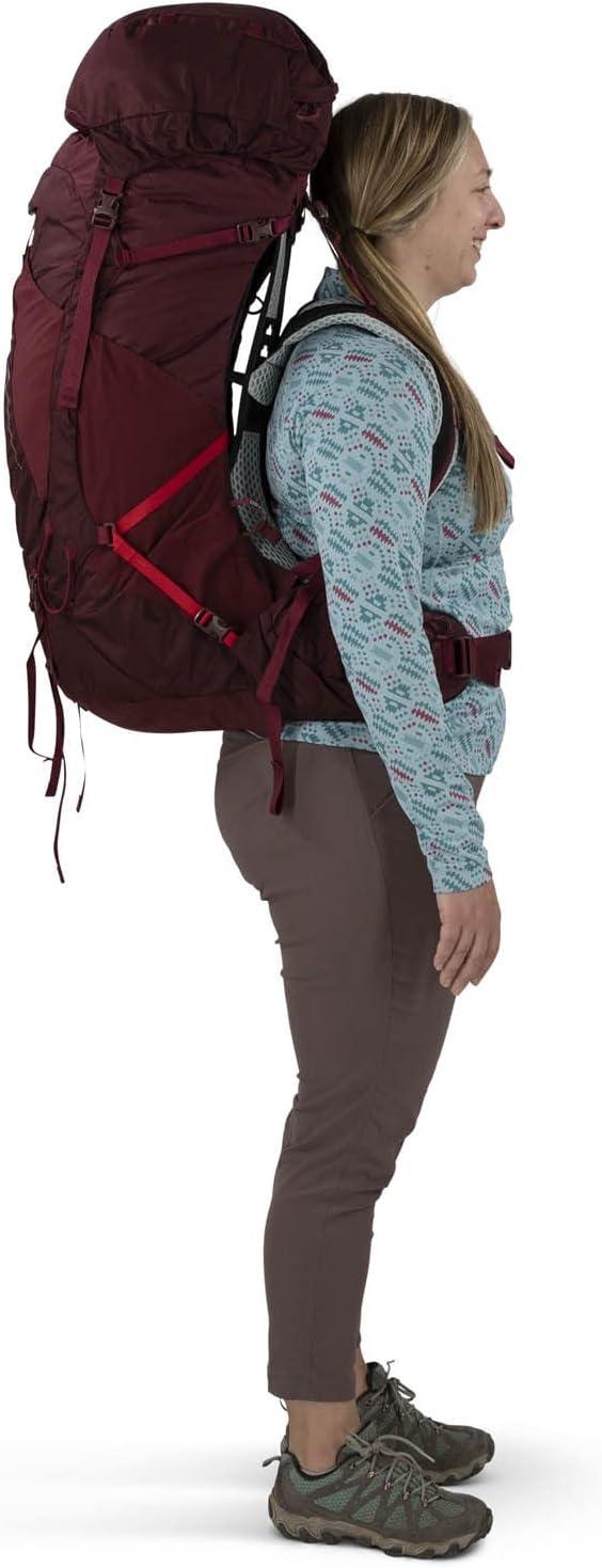 imageOsprey Aura AG LT 65L Womens Backpacking Backpack KoseretDarjeeling Spring Green WXSSAntidote Purple