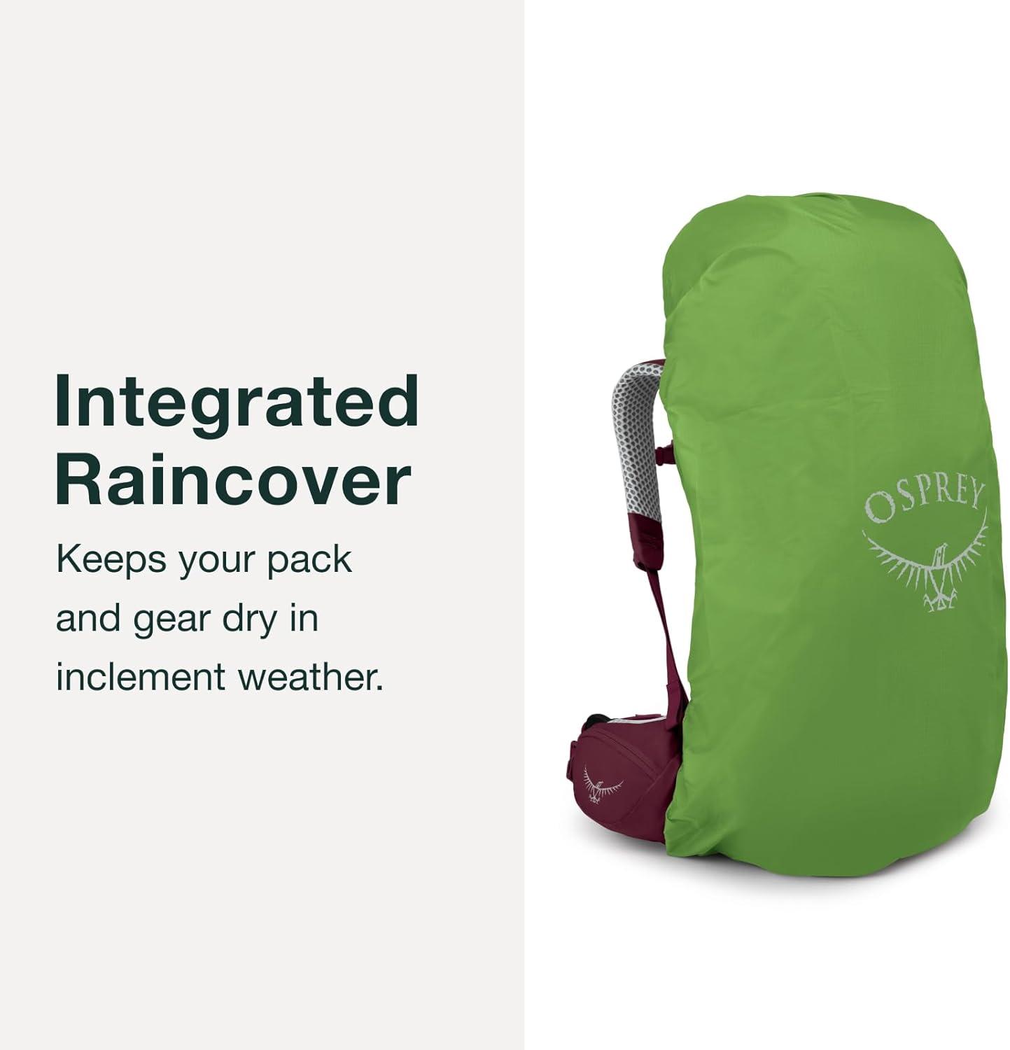 imageOsprey Aura AG LT 65L Womens Backpacking Backpack KoseretDarjeeling Spring Green WXSSAntidote Purple