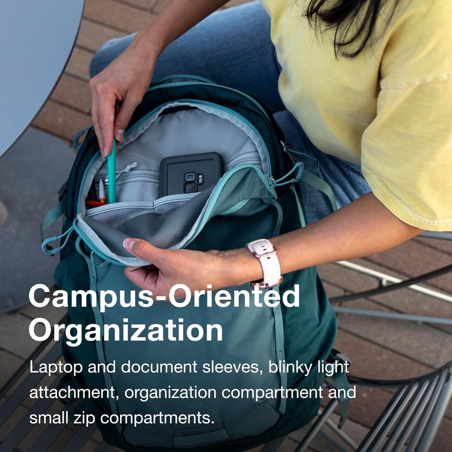 imageOsprey Axis Laptop Backpack Sleek Everyday Pack with Laptop Sleeve Water Bottle Pockets ampamp Compression StrapsSoundwave Grey