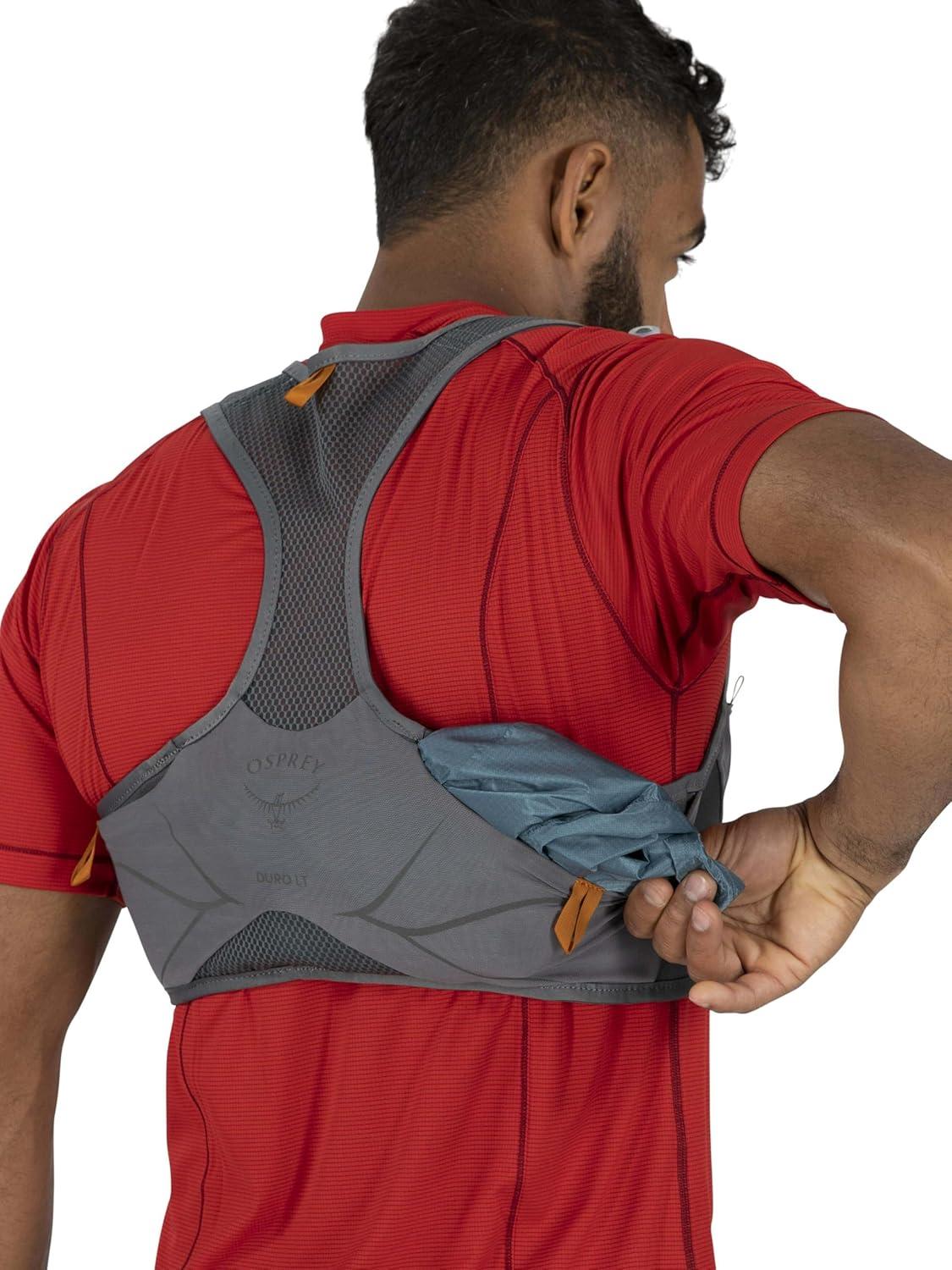 imageOsprey Duro LT Mens Running Hydration Vest with Hydraulics Soft FlasksPhantom GreyToffee Orange