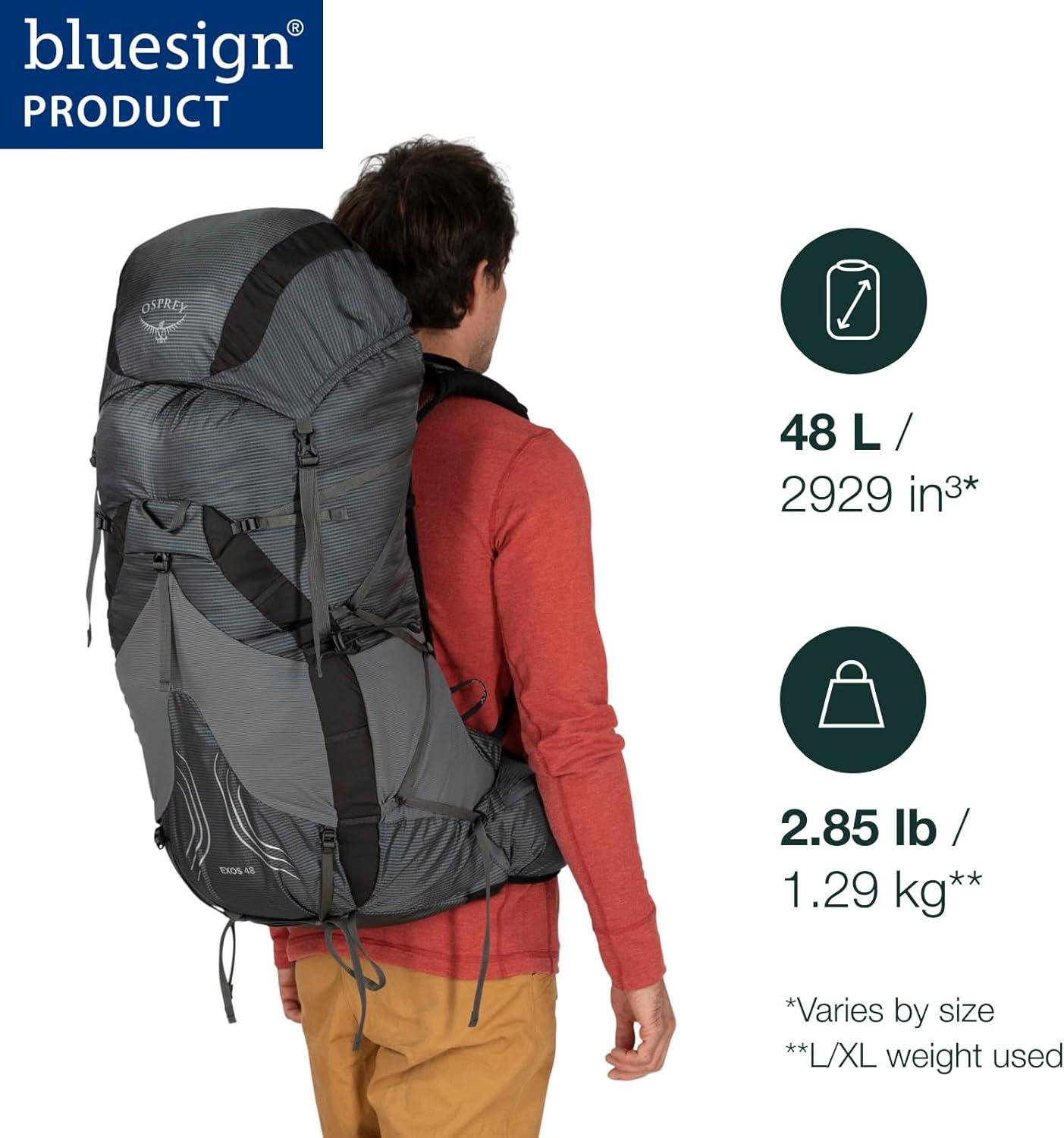 imageOsprey Exos 48 Mens Ultralight Backpacking BackpackDark Charcoal Grey