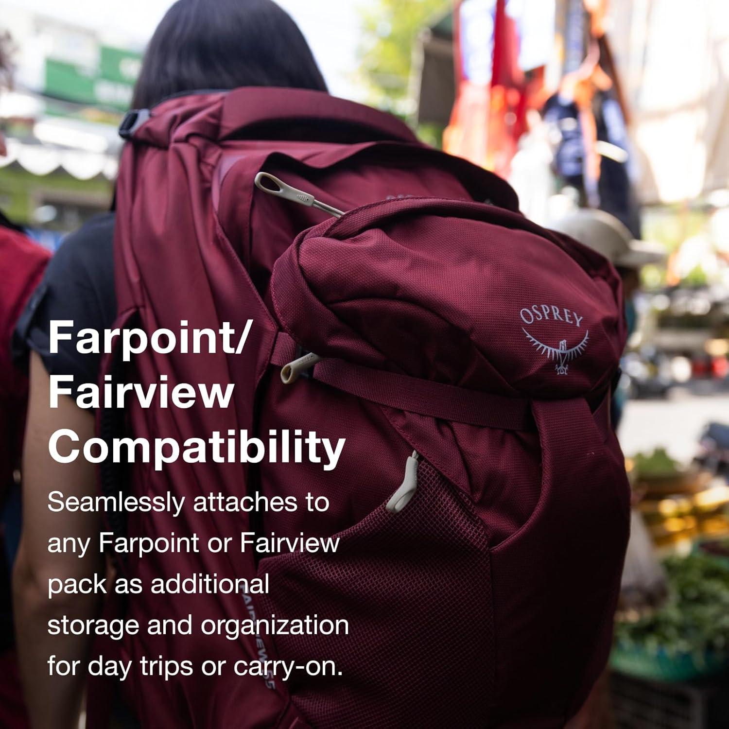 imageOsprey Farpoint Fairview Travel Daypack for Men and Women Tunnel Vision GreyGopher Green