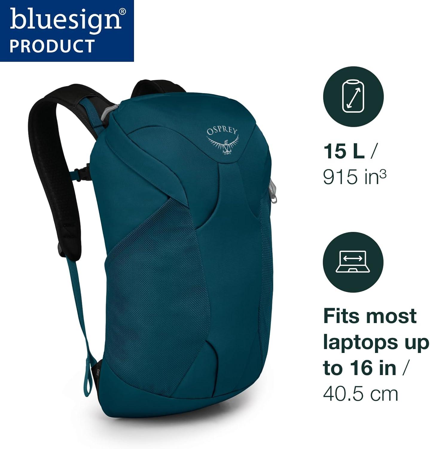 imageOsprey Farpoint Fairview Travel Daypack for Men and Women Tunnel Vision GreyGopher Green