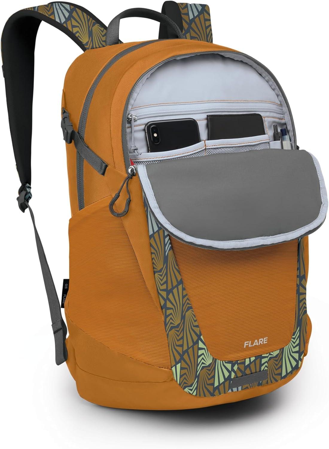 imageOsprey Flare Commuter Laptop BackpackKazuma Print Toffee Orange