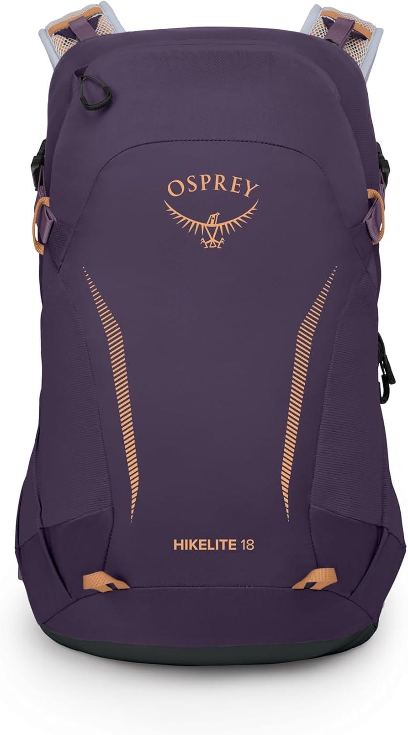 imageOsprey Hikelite 18L Lightweight Hiking Backpack Durable Travel Daypack with Rain Cover for Men and Women Atlas BluePurple InkPurple DuskCheddar Orange
