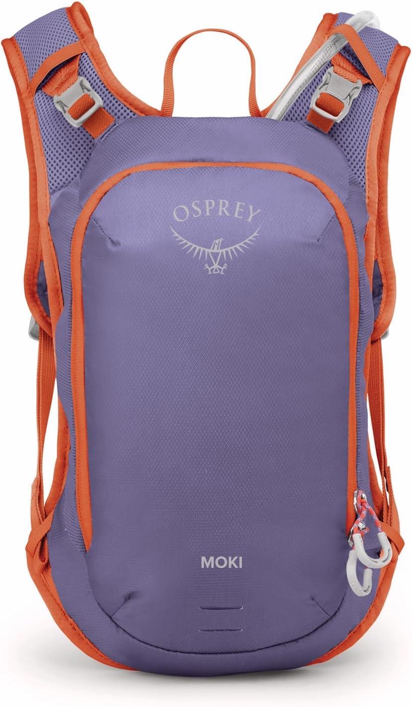 imageOsprey Moki 3L Kids Biking Backpack with Hydraulics Reservoir Hungry Dino PrintEuphoria Purple