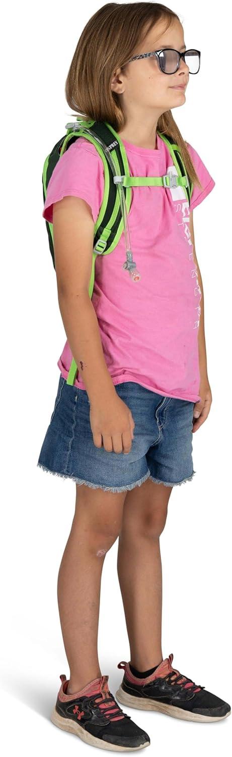 imageOsprey Moki 3L Kids Biking Backpack with Hydraulics Reservoir Hungry Dino PrintGreen Canopy