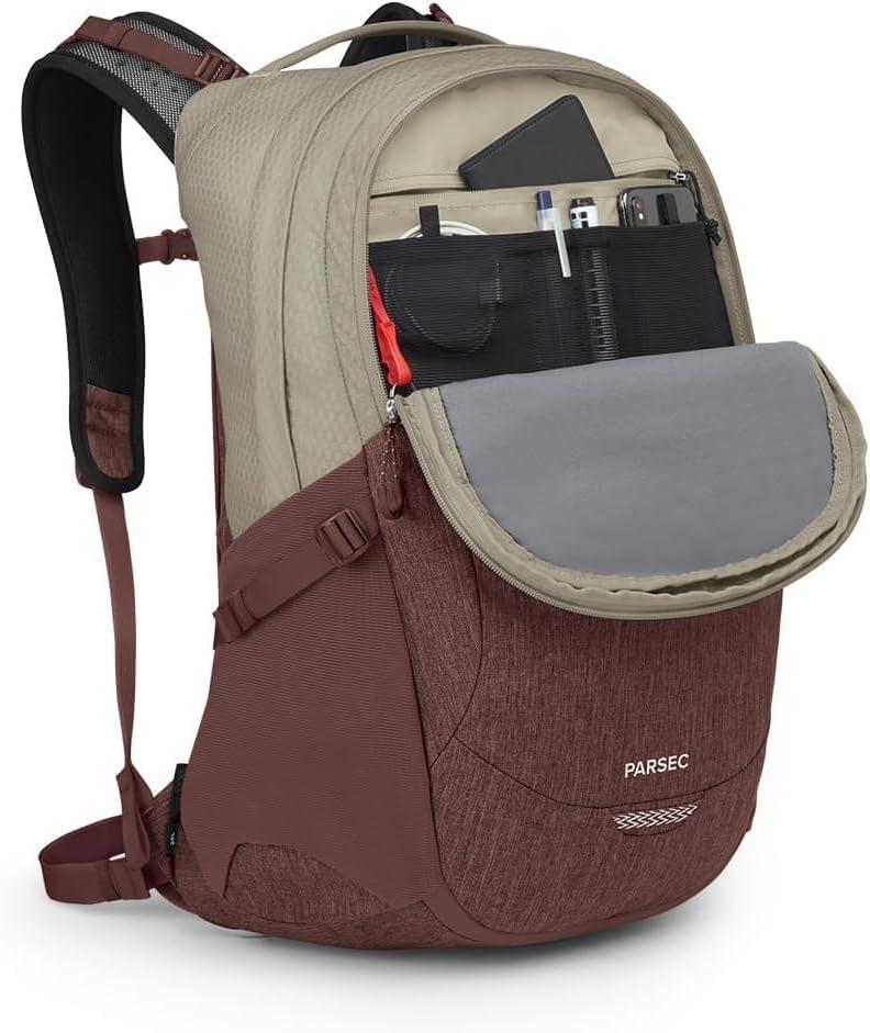 imageOsprey Parsec 26L Laptop Backpack PashminaTan ConcreteSawdust TanRaisin Red