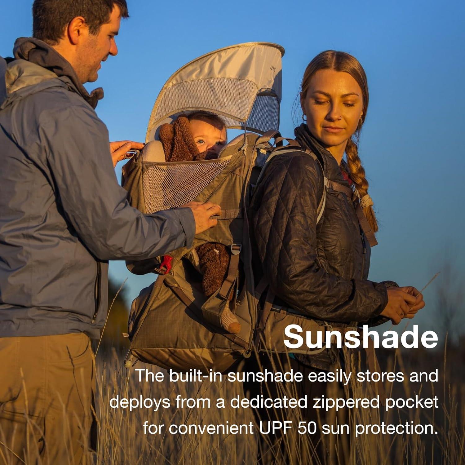 imageOsprey Poco Child Carrier Backpack Adjustable Travel Baby Carrier with Sunshade Comfortable Hiking Carrier for ToddlersBlack