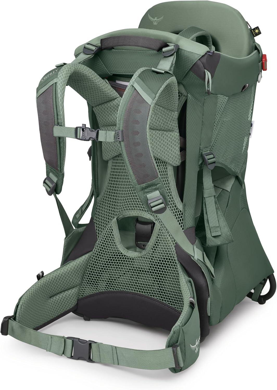 imageOsprey Poco Child Carrier Backpack Adjustable Travel Baby Carrier with Sunshade Comfortable Hiking Carrier for ToddlersKoseret Green
