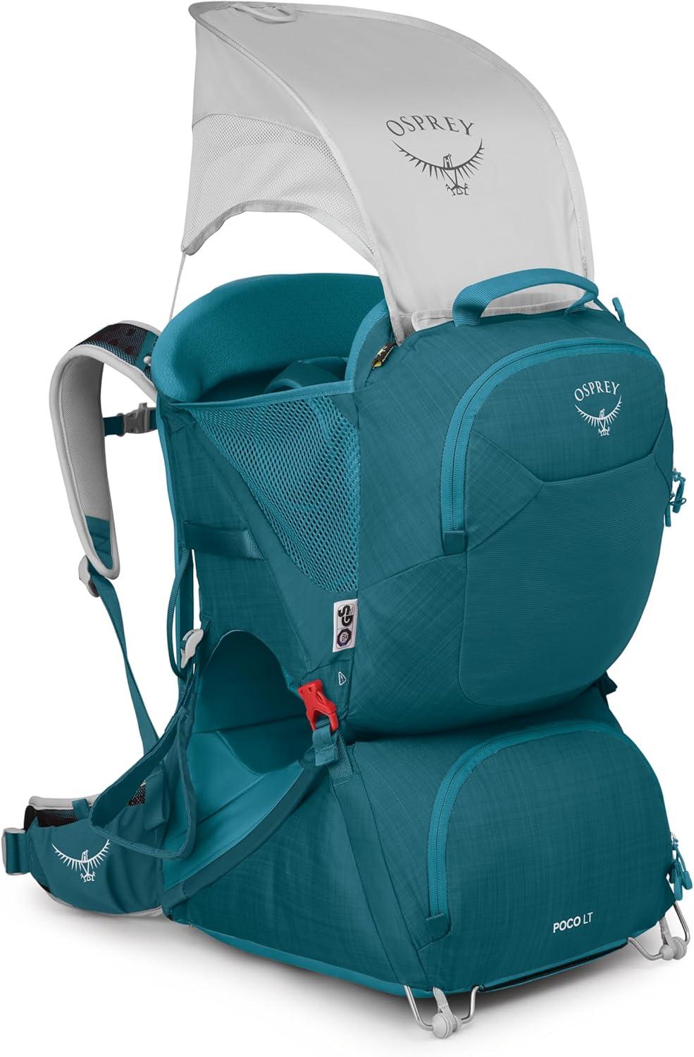 imageOsprey Poco LT Lightweight Child Carrier Backpack Compact TravelReady Kid Carrier with Sunshade and Adjustable Fit Lightweight Comfortable Hiking Carrier for ToddlersDeep Peyto