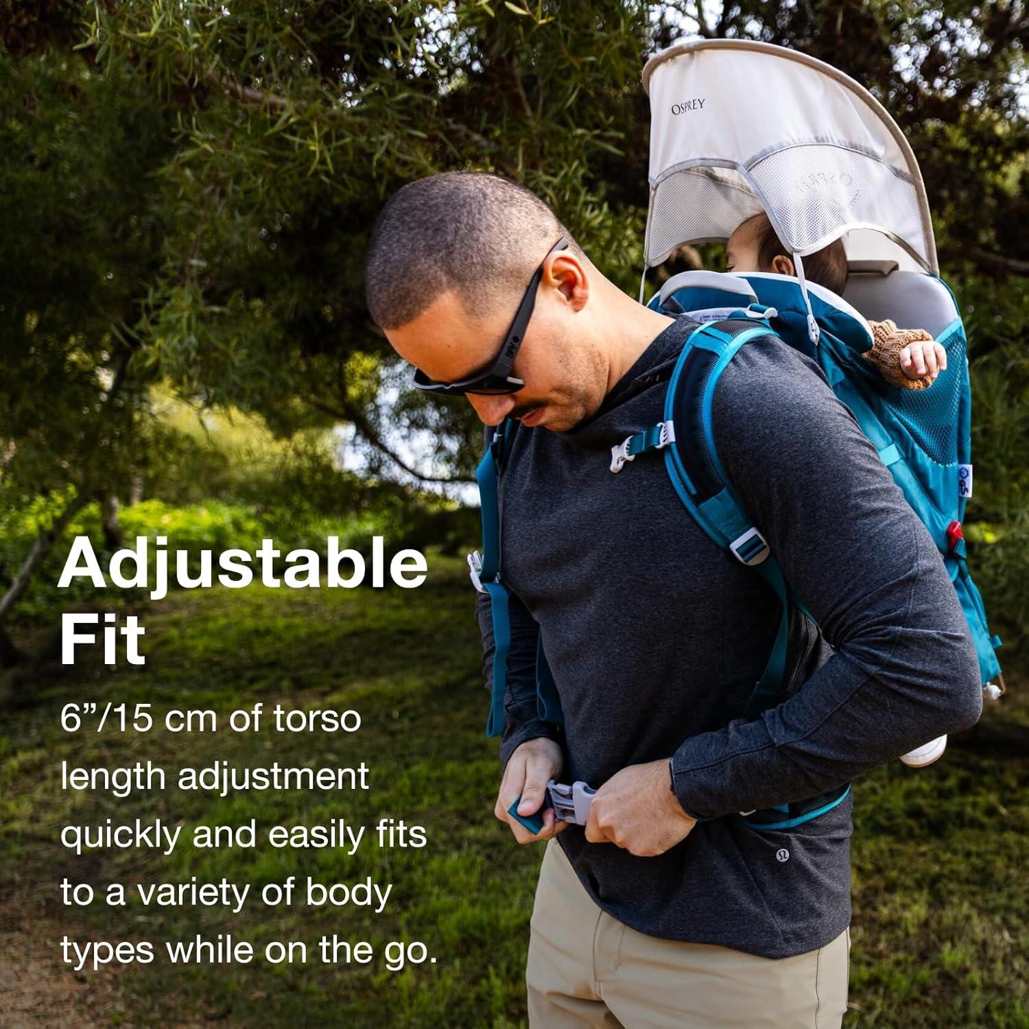 imageOsprey Poco SLT Lightweight Child Carrier Backpack SlimmedDown Hiking Carrier for Toddlers with Safety Harness Sunshade and Ventilated Backpanel Lightweight TravelFriendly OptionBlack