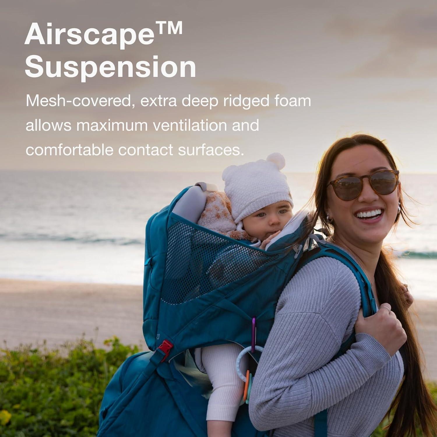 imageOsprey Poco SLT Lightweight Child Carrier Backpack SlimmedDown Hiking Carrier for Toddlers with Safety Harness Sunshade and Ventilated Backpanel Lightweight TravelFriendly OptionDeep Peyto