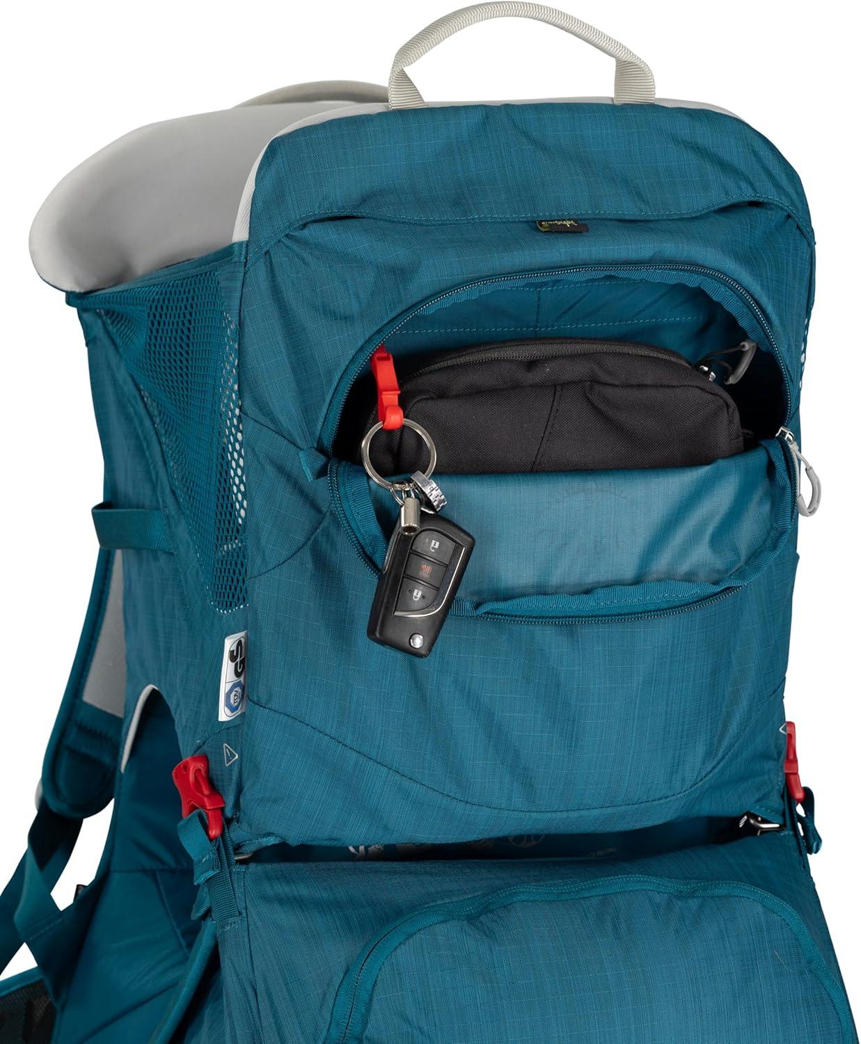 imageOsprey Poco SLT Lightweight Child Carrier Backpack SlimmedDown Hiking Carrier for Toddlers with Safety Harness Sunshade and Ventilated Backpanel Lightweight TravelFriendly OptionBlack