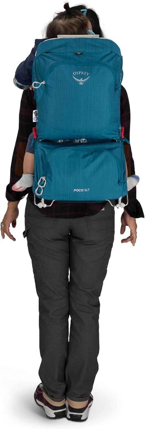 imageOsprey Poco SLT Lightweight Child Carrier Backpack SlimmedDown Hiking Carrier for Toddlers with Safety Harness Sunshade and Ventilated Backpanel Lightweight TravelFriendly OptionDeep Peyto