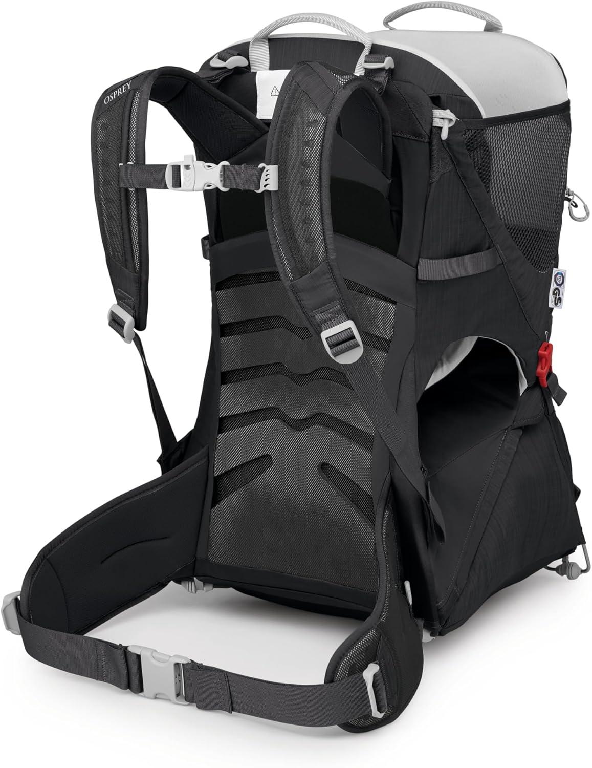 imageOsprey Poco SLT Lightweight Child Carrier Backpack SlimmedDown Hiking Carrier for Toddlers with Safety Harness Sunshade and Ventilated Backpanel Lightweight TravelFriendly OptionBlack