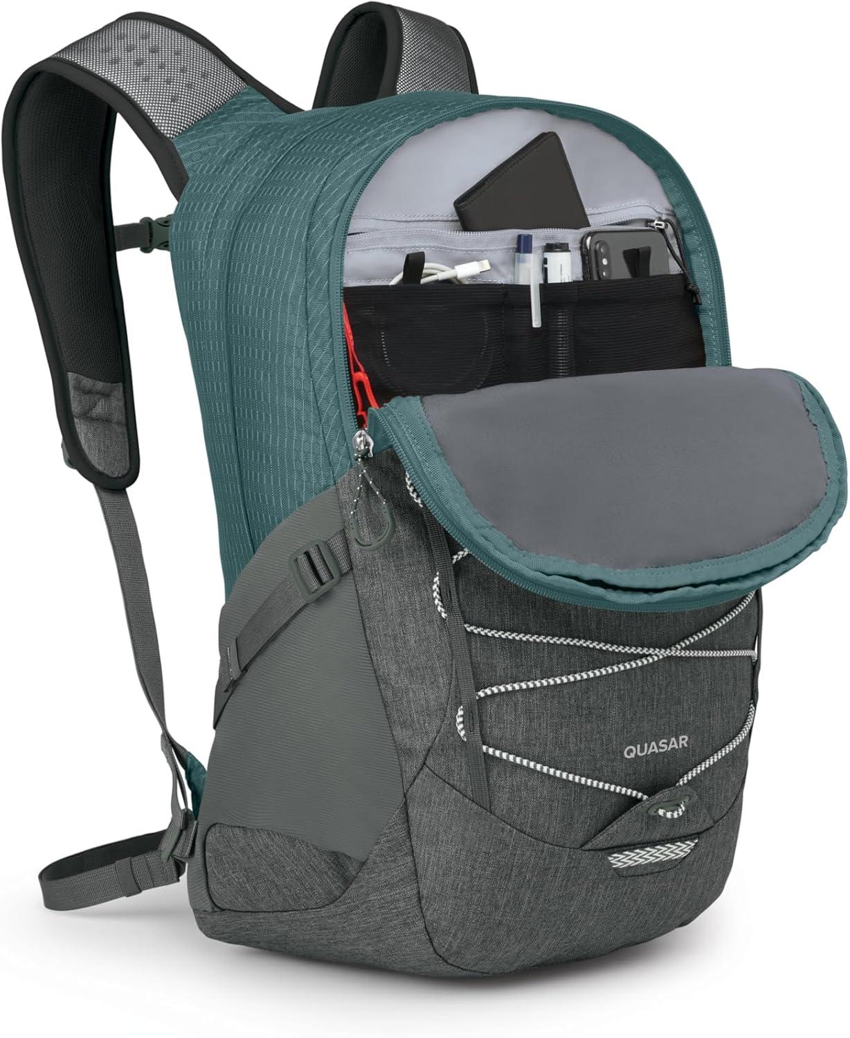 imageOsprey Quasar 26L Commuter Backpack Green TunnelBrindle BrownCascade BlueCoal Grey Heather