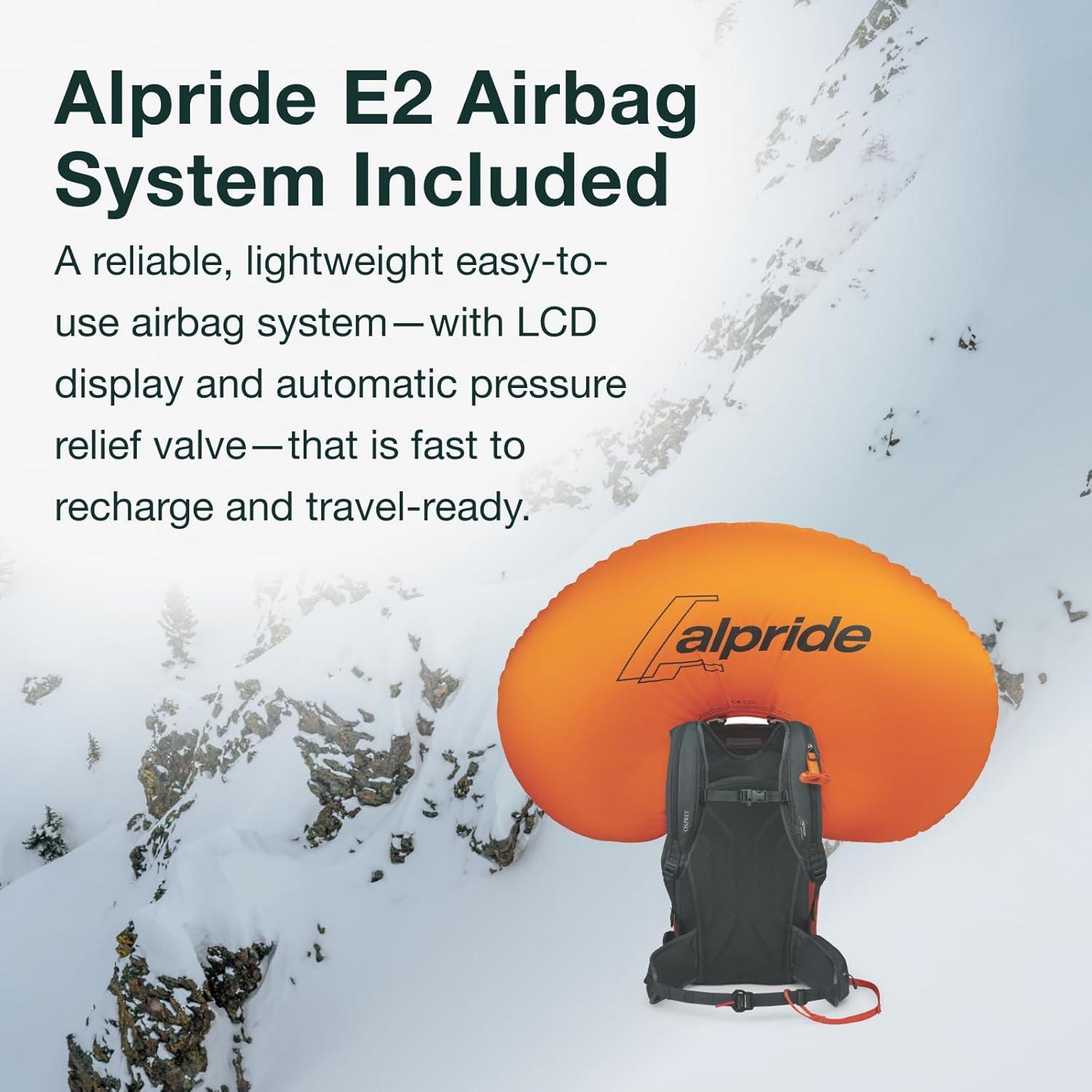 imageOsprey Soelden Pro 32L Mens Ski Backpack with E2 Airbag System Mars Orange