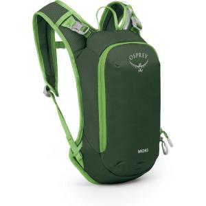 Osprey Moki 3L Kids’ Biking Backpack with Hydraulics Reservoir, Hungry Dino Print(Green Canopy)